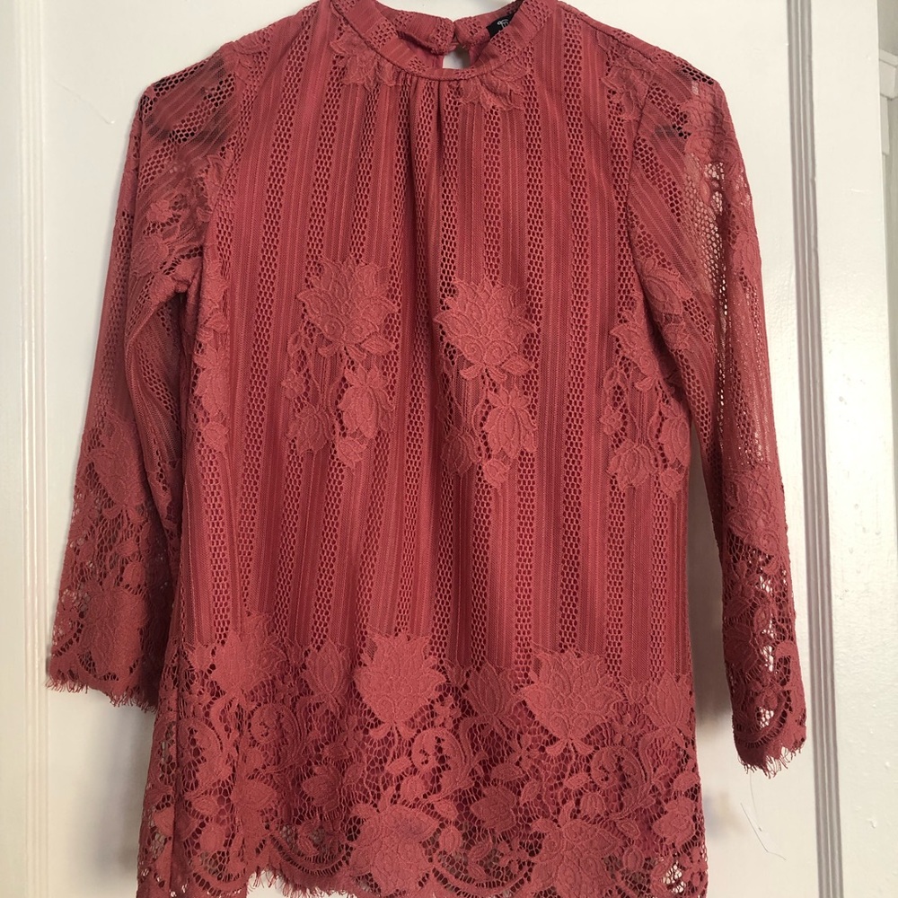 Rose Pink Lacey Blouse